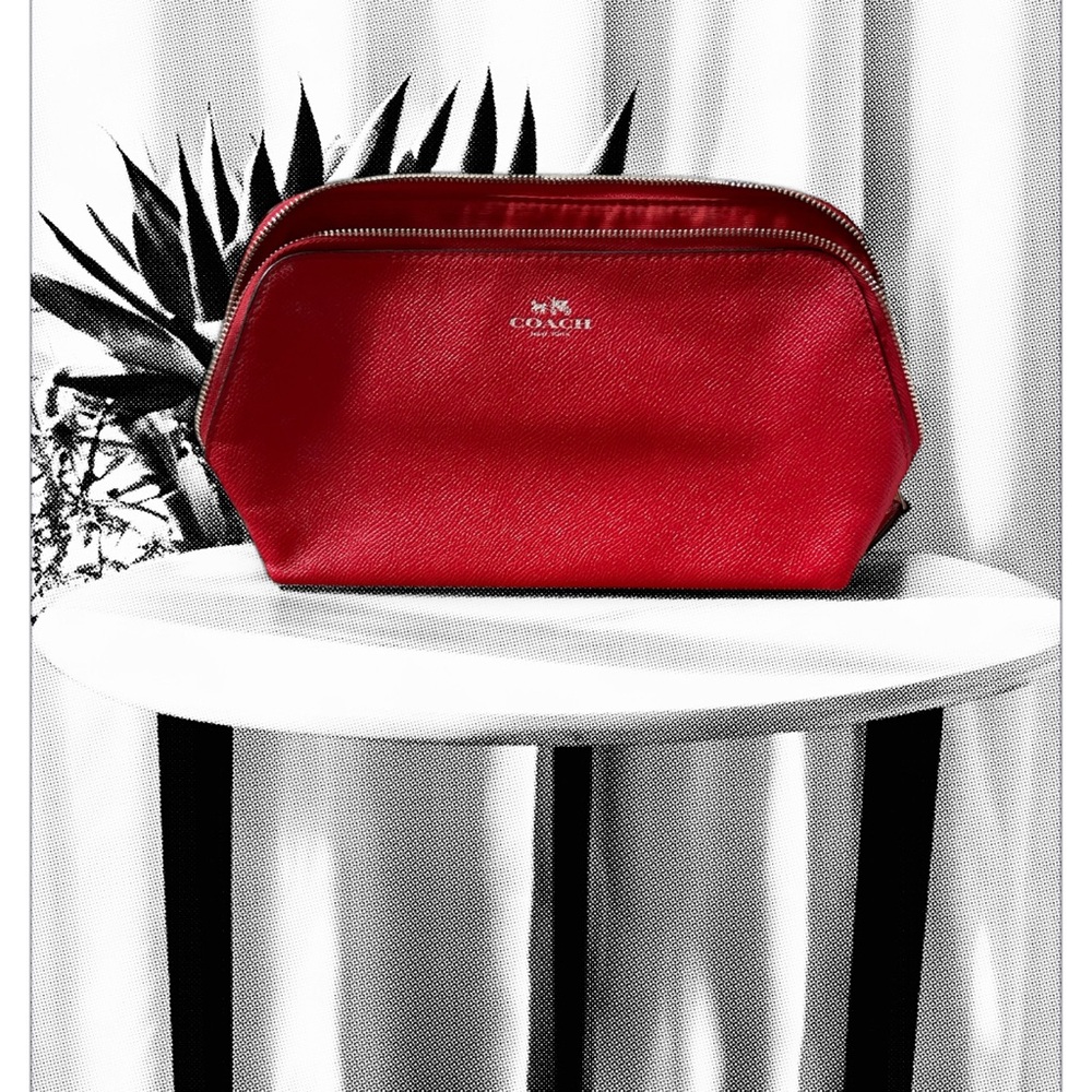 Coach Vibrant Red Leather Pouch